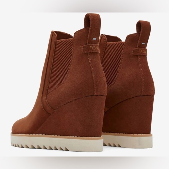Toms Women's Maddie Water-Resistant Wedge Lug Sole Booties size 10M - Picture 2 of 9